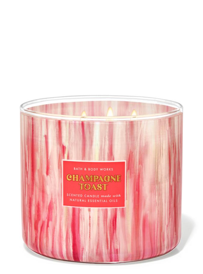 Bath & Body Works Accents | Bath and Body Works Champagne Toast 3-Wick Candle | Color: Pink/White | Size: Os | Megan1393's Closet